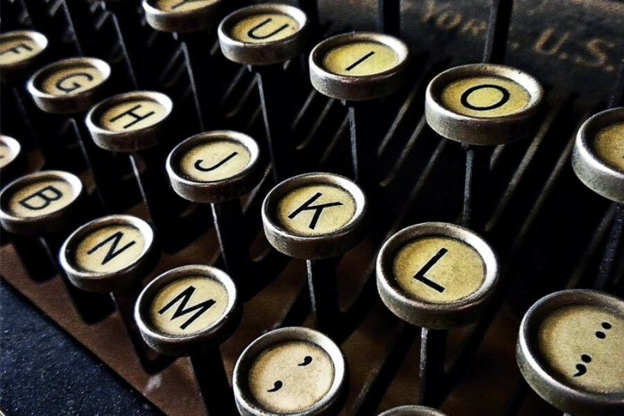 Old manual typewriter keyboard.